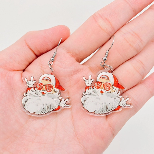 Cool Santa Christmas Earrings