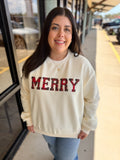Merry In Plaid Sweatshirt
