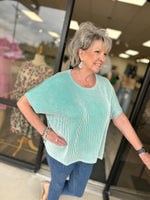 Boxy Stripe Ribbed Short Sleeve Top