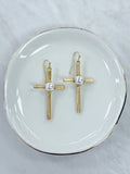 Chunky Textured Cross Earrings