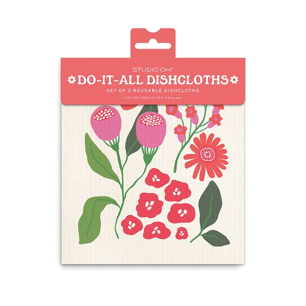 Do-It-All Reusable Dishcloths- Floral Set