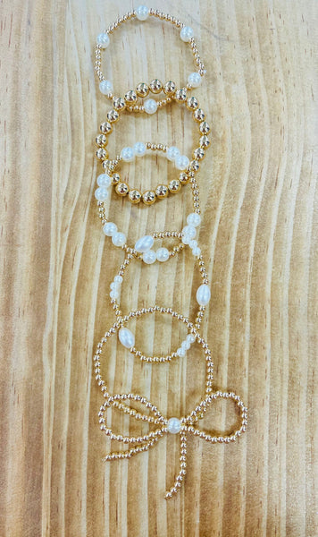 Golden Bow Bracelet Stack