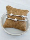 Quatrefoil Pearl Hammered Bangles