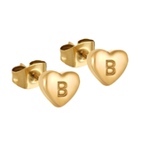 Heart Initial Earrings