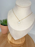 Mother of Pearl Dainty Cross Necklace