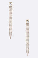 Rhinestone Fringe Chain Earrings