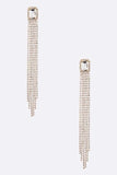 Rhinestone Fringe Chain Earrings