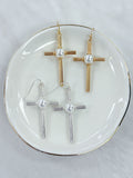 Chunky Textured Cross Earrings