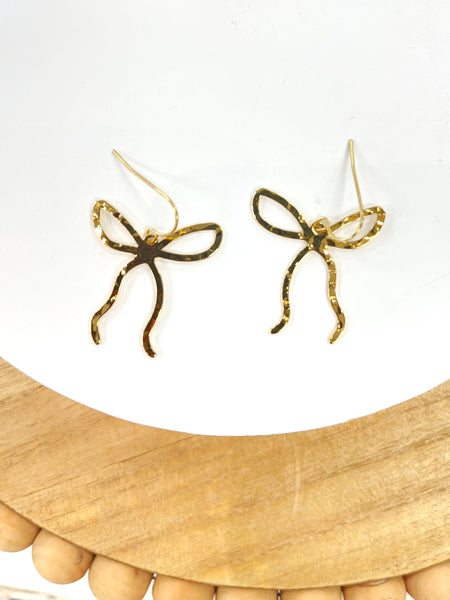 Hammered Bow Earrings