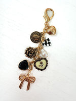 Checkered Heart Bag Charm
