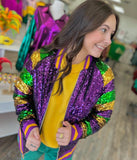 Mardi Gras Sequin Bomber Jacket