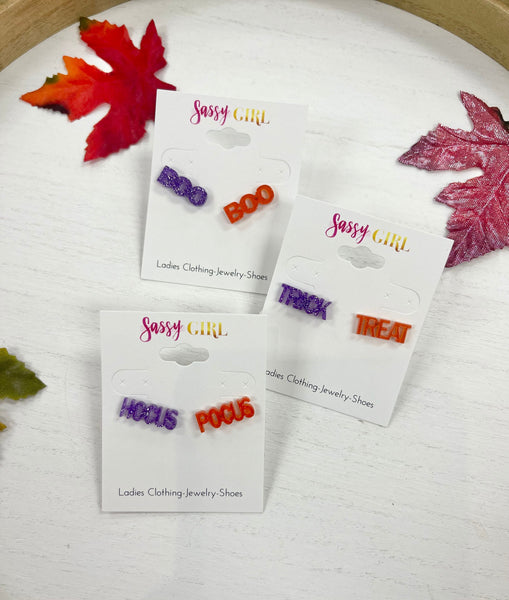 Halloween Glitter Studs