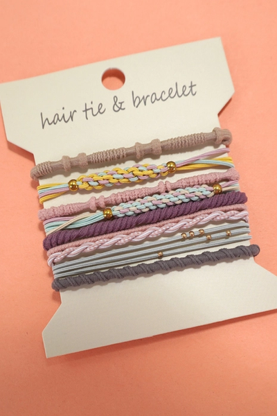 8 Set Pastel Mix Hair Tie Bracelet