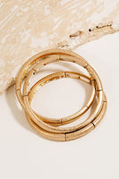 Worn Metallic Bangle Set