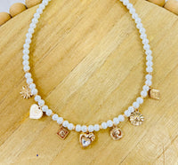 Heirloom Token Pearl Bead Charm Necklace