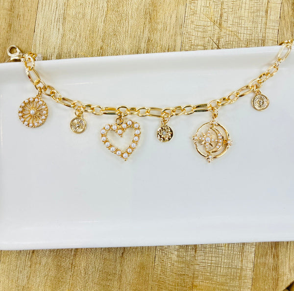 Heart on My Sleeve Charm Bracelet