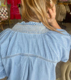 Denim Dots Top