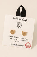 Gold-Dipped Tiger Earrings