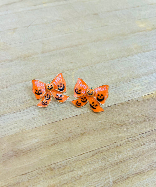 Trick or Treat Bow Earrings