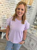 Lavender Stripe Top