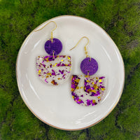 Purple Confetti Earrings
