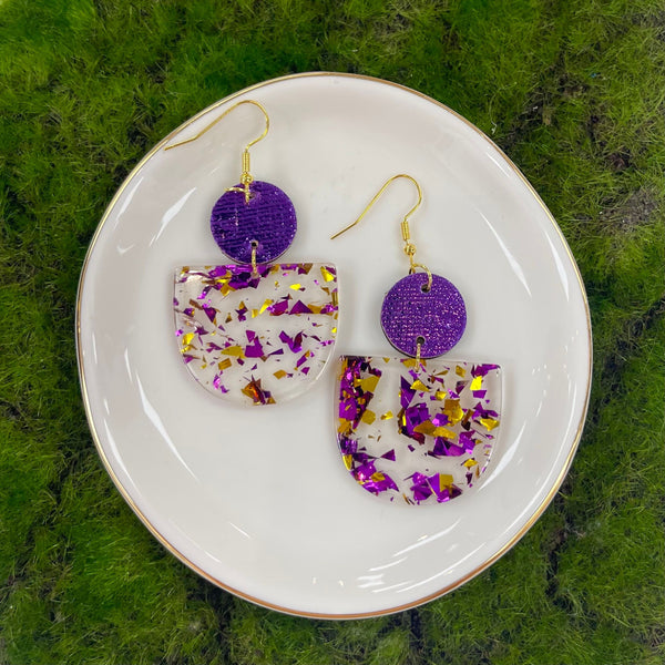 Purple Confetti Earrings