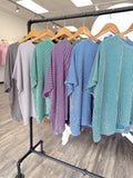 Boxy Stripe Ribbed Short Sleeve Top