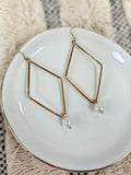 Pearl Diamond Dangle Earrings