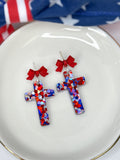USA Confetti Cross Earrings