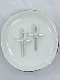Chunky Textured Cross Earrings
